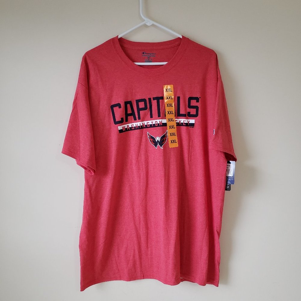 Champion Washington Capitals Short Sleeve T-Shirt Men's XXL 2XL NHL Red NWT